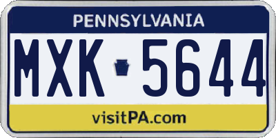 PA license plate MXK5644