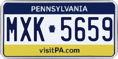 PA license plate MXK5659