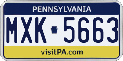 PA license plate MXK5663