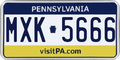 PA license plate MXK5666