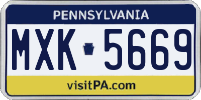 PA license plate MXK5669