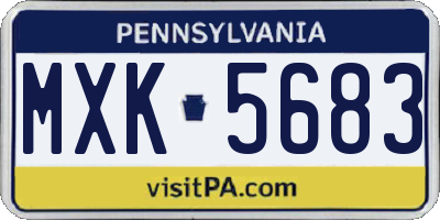 PA license plate MXK5683