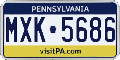 PA license plate MXK5686