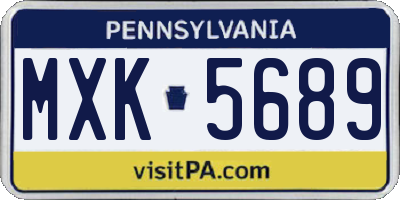 PA license plate MXK5689