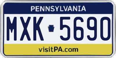 PA license plate MXK5690
