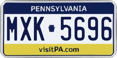 PA license plate MXK5696