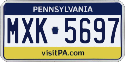 PA license plate MXK5697