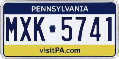 PA license plate MXK5741