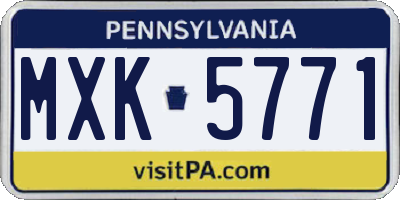 PA license plate MXK5771