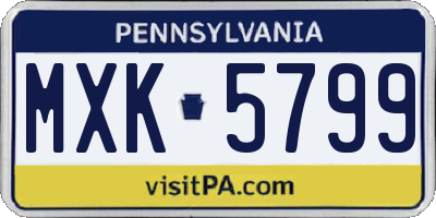 PA license plate MXK5799