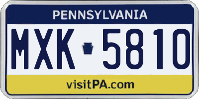 PA license plate MXK5810