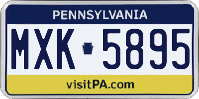 PA license plate MXK5895