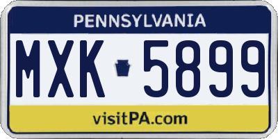 PA license plate MXK5899