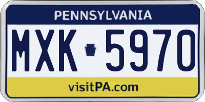 PA license plate MXK5970