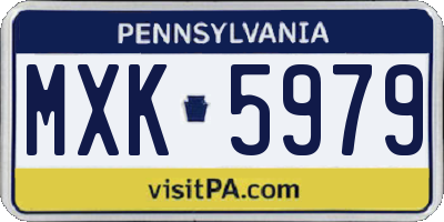 PA license plate MXK5979