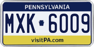 PA license plate MXK6009