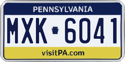PA license plate MXK6041