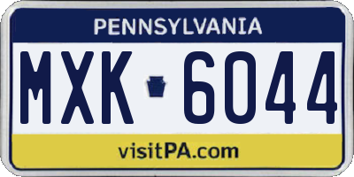 PA license plate MXK6044