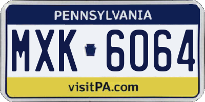 PA license plate MXK6064