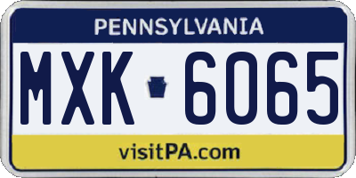 PA license plate MXK6065
