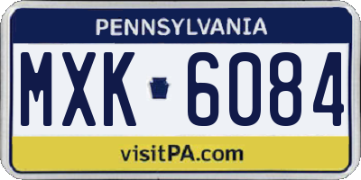 PA license plate MXK6084