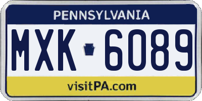 PA license plate MXK6089
