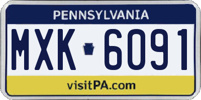 PA license plate MXK6091