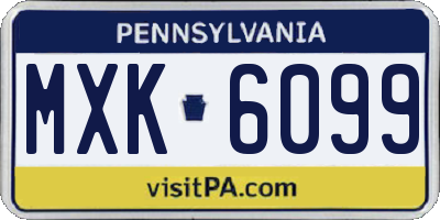 PA license plate MXK6099