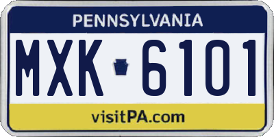 PA license plate MXK6101