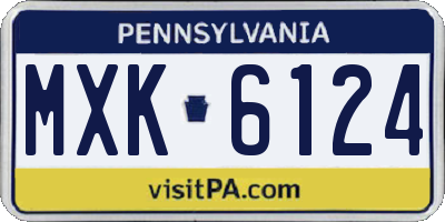 PA license plate MXK6124