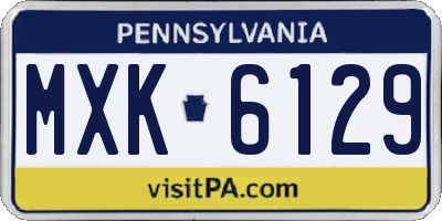 PA license plate MXK6129