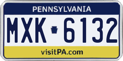 PA license plate MXK6132