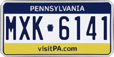 PA license plate MXK6141