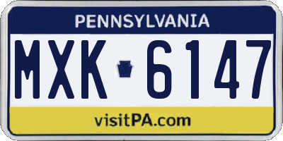 PA license plate MXK6147