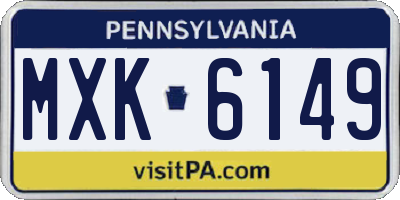PA license plate MXK6149