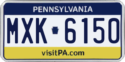 PA license plate MXK6150