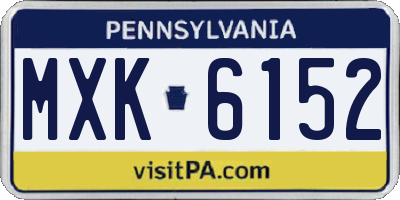 PA license plate MXK6152