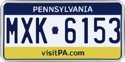 PA license plate MXK6153