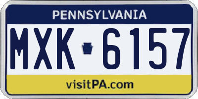 PA license plate MXK6157