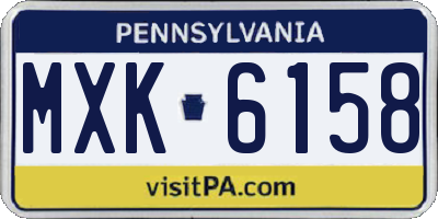 PA license plate MXK6158