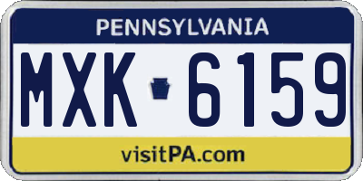 PA license plate MXK6159