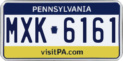 PA license plate MXK6161