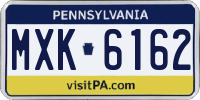 PA license plate MXK6162