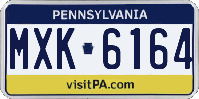 PA license plate MXK6164