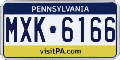 PA license plate MXK6166