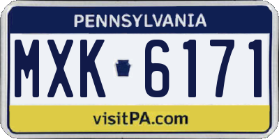 PA license plate MXK6171