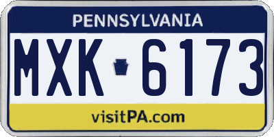 PA license plate MXK6173