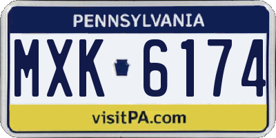 PA license plate MXK6174