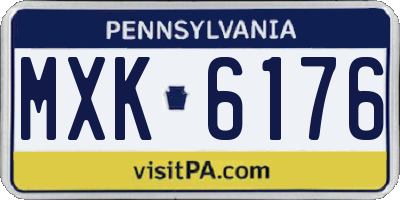 PA license plate MXK6176