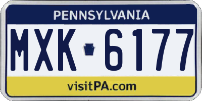 PA license plate MXK6177